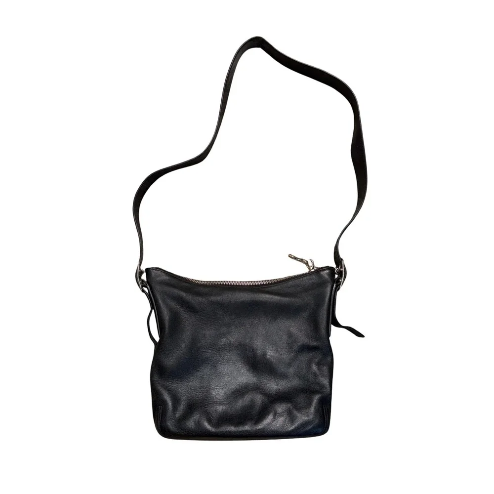 Coach Sholder/Crossbody Bag Womens Medium Black Leather Good 9326 Hobo‎ Zip Top